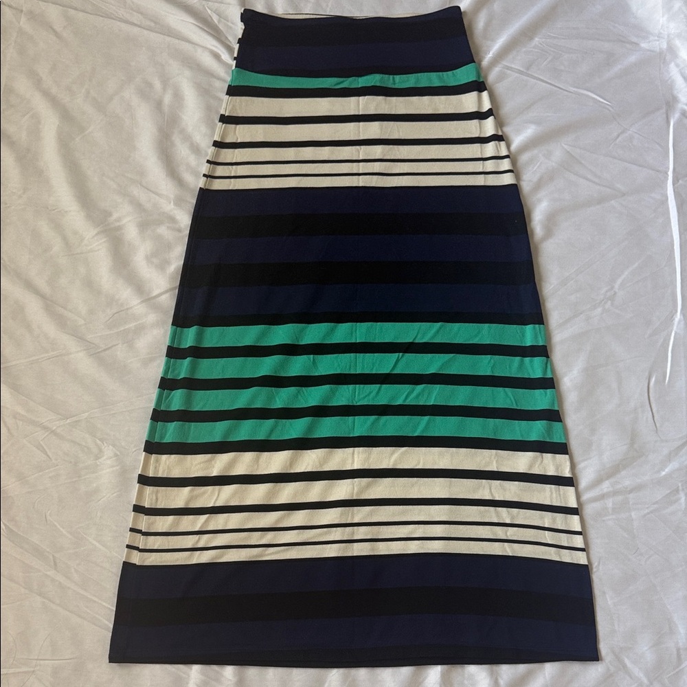 Mossimo Supply Co. Striped Maxi Skirt in Navy, Green, and Cream